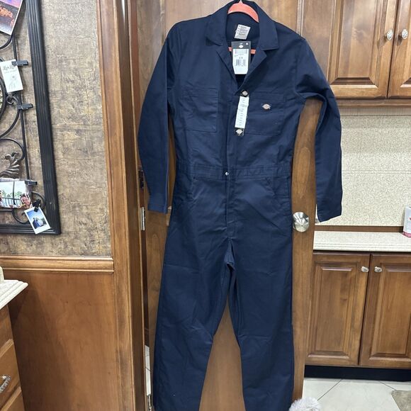 Dickies Coverall Jumpsuit Men's Small NWT 31”  Long Sleeve Mechanic Blue - Picture 1 of 6
